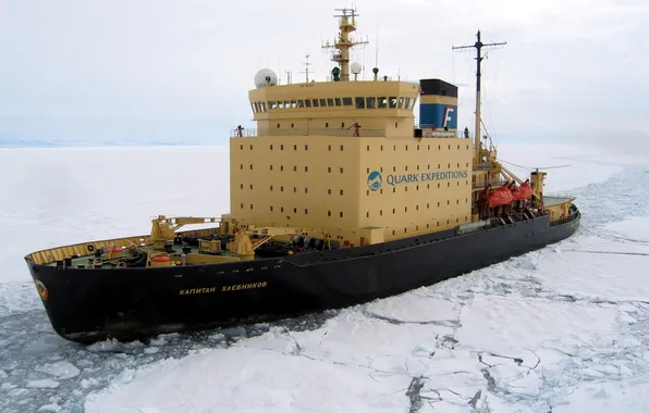Sea, ice, Antarctica, icebreaker, the captain Khlebnikov