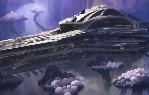 Spaceship, giant corals, corallian ship