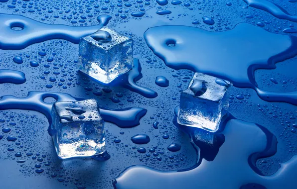 Picture water, liquid, Ice cubes, solid state