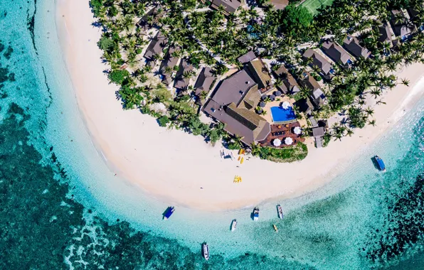 Summer, beach, sea, ocean, island, hotel, paradise, boats