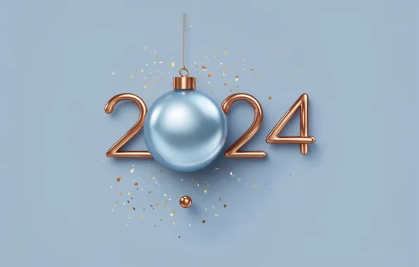 New Year, figures, golden, new year, happy, ball, decoration, numbers