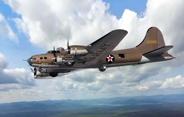 Boeing, USA, bomber, USAF, four-engine, heavy, Flying Fortress, metal