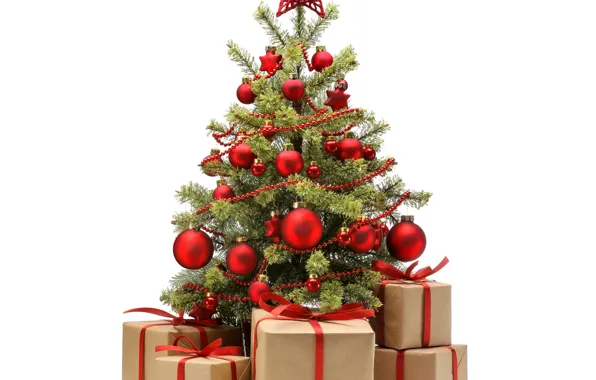 Balls, New year, Tree, Holidays, Gifts