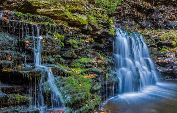 Nature, rocks, shore, waterfall, stream