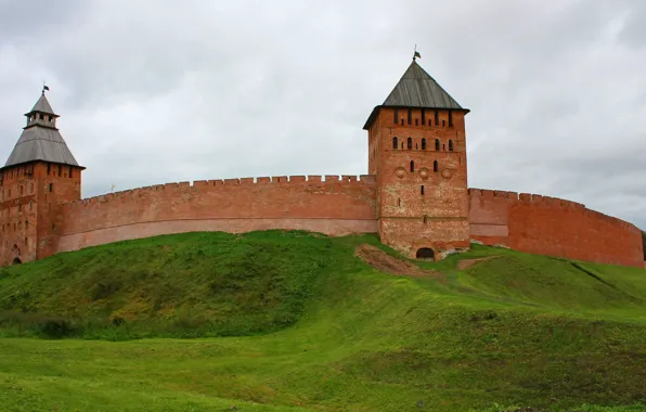 The city, Wallpaper, tower, the Kremlin, Russia, the ancient city, the citadel, Veliky Novgorod