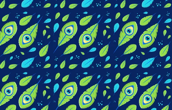 Blue, background, texture, pattern, feather, peacock
