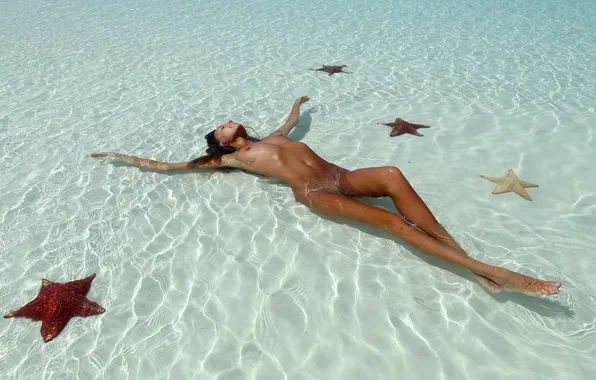 Water, girl, Nude, nipples, boobs, breast, water, fun