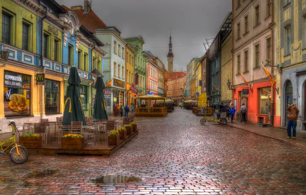 The sky, street, tower, home, Estonia, Tallinn