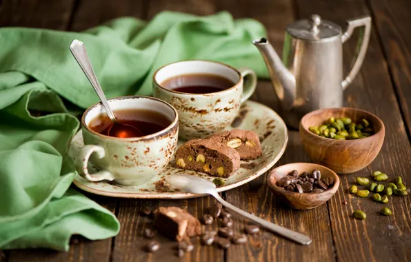 Picture coffee, chocolate, grain, plate, Cup, dessert, sweet, biscuit