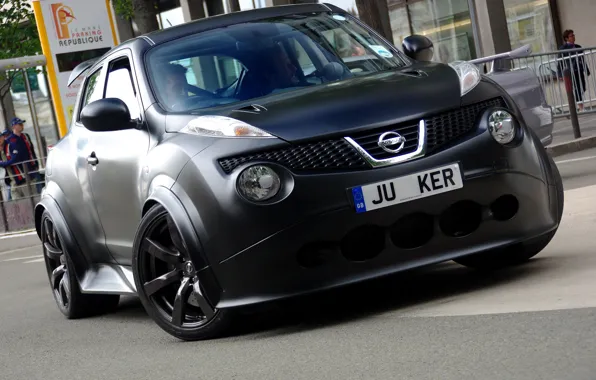 Black, Matt, black, front, street, mat, Beetle-R, Nissan Juke-R