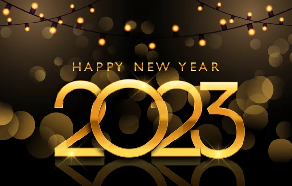 Light, reflection, lights, the dark background, the inscription, Shine, figures, New year