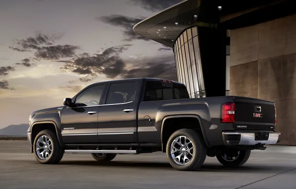 Picture The sky, The evening, Black, Machine, Pickup, GMC, sierra