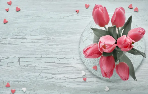 Picture bouquet, tulips, pink, Anya Ivanova