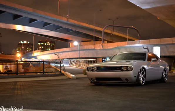 Picture Dodge, Challenger, bridge, Night, R/T