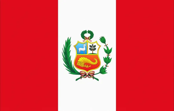 Picture Red, White, Flag, Coat of arms, Photoshop, Peru, Peru