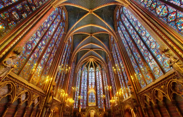 Cathedral, stained glass, the nave