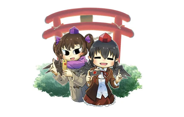 Girls, white background, Touhou, Touhou, Touhou