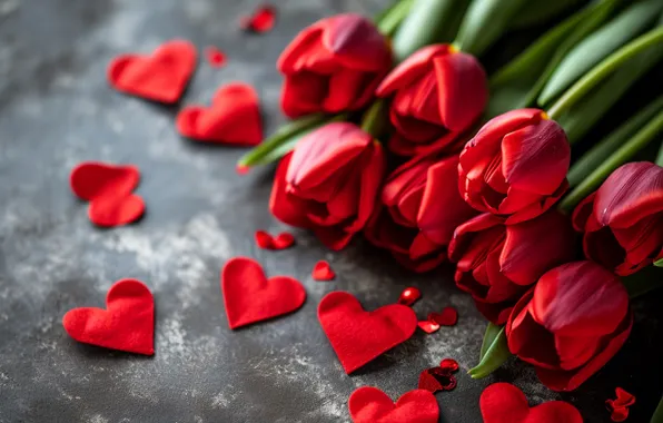Picture love, flowers, gift, romance, heart, tulips, love, happy