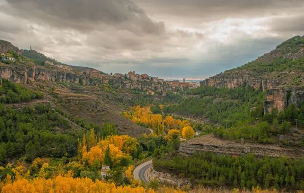 Picture Road, The city, Autumn, Panorama, Fall, Spain, Autumn, Spain