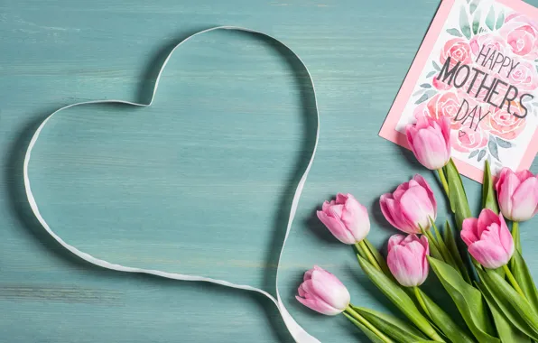 Flowers, holiday, bouquet, tape, tulips, heart, March 8, heart