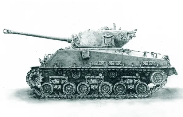 Picture figure, war, tank, average, M4 Sherman, period, world, Second
