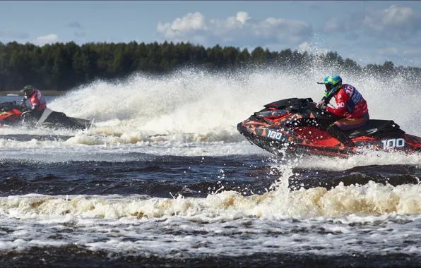 Sport, speed, race, sport, two, bike, water, two