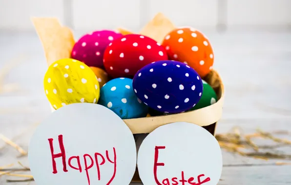 Colorful, Easter, happy, spring, Easter, eggs, holiday, the painted eggs