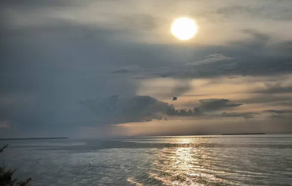 Water, the sun, clouds, nature, shore, Russia, The Baltic sea, Kaliningrad oblast