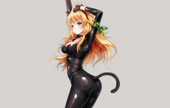Ass, boobs, breast, nothing, anime, catgirl, cat, tail