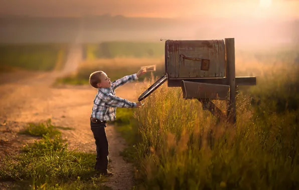 Letter, boy, message