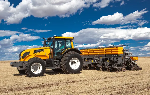 Picture field, clouds, tractor, Valtra BH