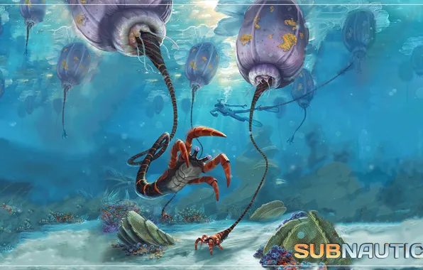 The ocean, corals, creatures, Subnautica