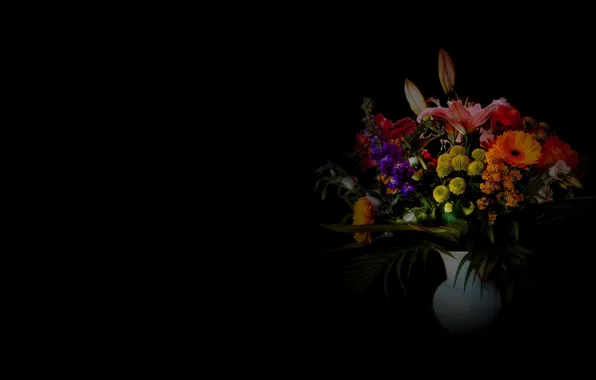 Picture background, bouquet, vase