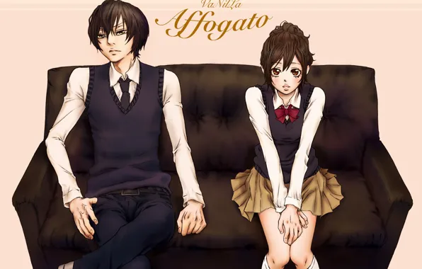 Girl, sofa, guy, Katekyo Hitman reborn, Hibari Kyoya, Teacher mafia Reborn
