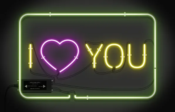 Picture love, i love you, neon sign, my works