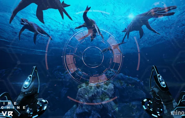 Scale, dinosaurs, reefs, Time Machine VR