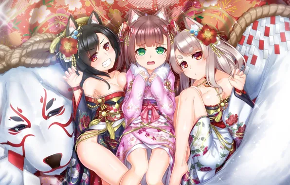 Picture dog, anime, art, girl, ears, Azur Lane
