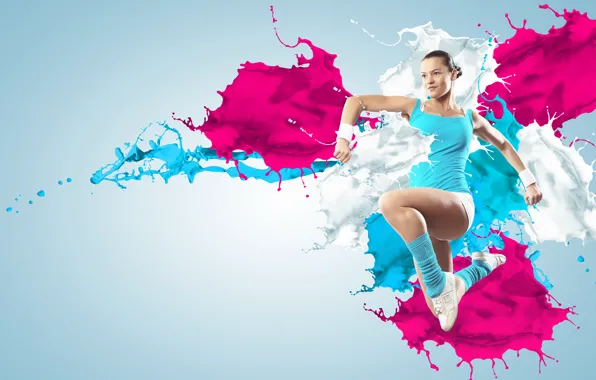 Picture abstract, girl, sexy, splash, women, fitness, gym, aerobic