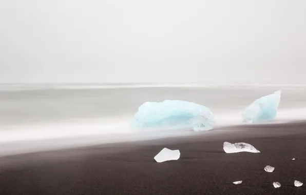 Picture ice, sea, shore