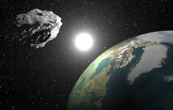 Picture planet earth, asteroid, 2004 bl86
