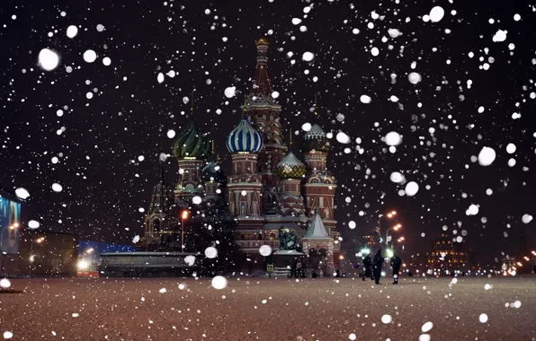 Picture snow, Cathedral, red square