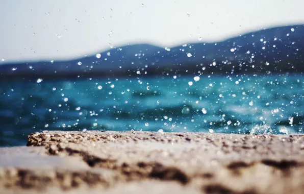 Sea, macro, squirt, stones