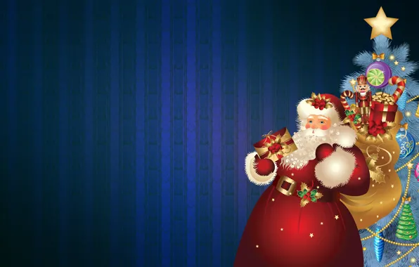 Minimalism, Christmas, Background, New year, Holiday, Santa Claus, Art, Santa Claus