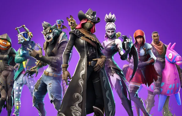 Picture background, group, characters, Fortnite