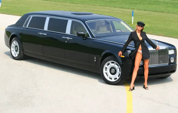 Girl, feet, panties, Rolls-Royce, class, brand, phantom, prestige