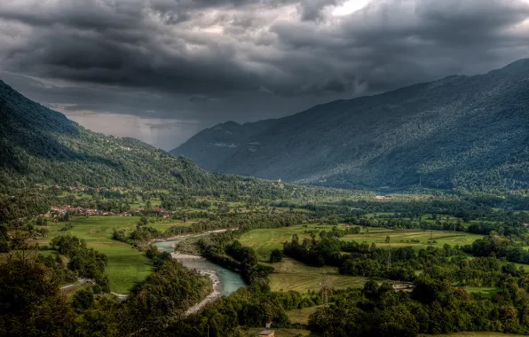 Summer, the sky, mountains, clouds, HDR, Slovenia, Aljaž Vidmar photography, Kobarid