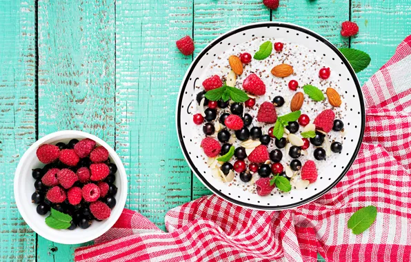 Berries, Breakfast, nuts, yogurt, granola, Timolina