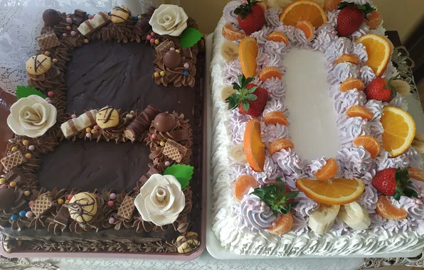 Orange, chocolate, cakes, mandarin, biscuits