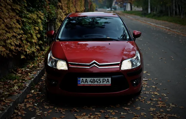 Machine, autumn, leaves, Citroen, Citroen, Car, car, France