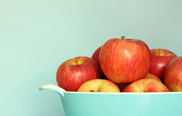 Picture red, background, widescreen, Wallpaper, apples, food, plate, wallpaper